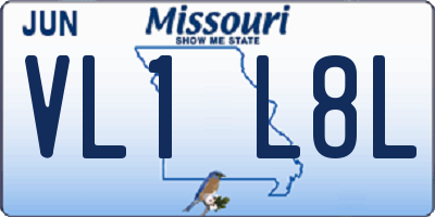 MO license plate VL1L8L