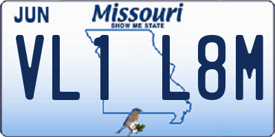 MO license plate VL1L8M