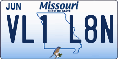 MO license plate VL1L8N