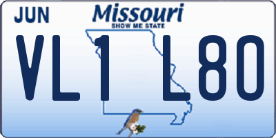 MO license plate VL1L8O