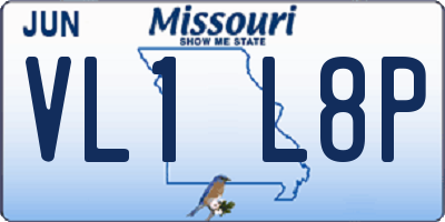 MO license plate VL1L8P