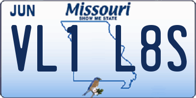 MO license plate VL1L8S