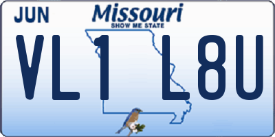 MO license plate VL1L8U