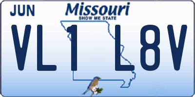 MO license plate VL1L8V