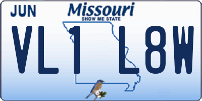 MO license plate VL1L8W