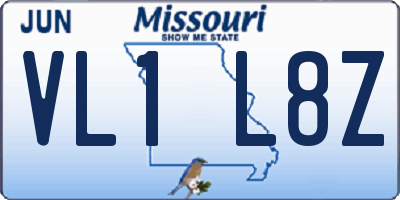 MO license plate VL1L8Z