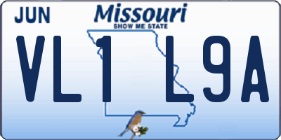 MO license plate VL1L9A