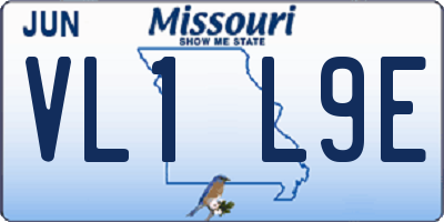 MO license plate VL1L9E