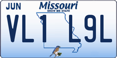 MO license plate VL1L9L