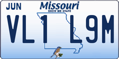 MO license plate VL1L9M