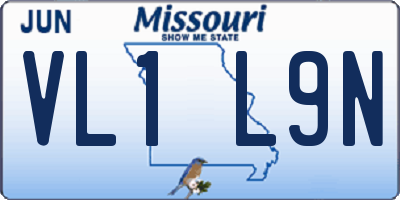 MO license plate VL1L9N