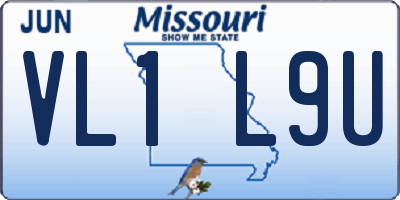 MO license plate VL1L9U