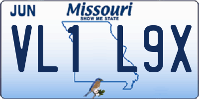 MO license plate VL1L9X