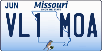 MO license plate VL1M0A