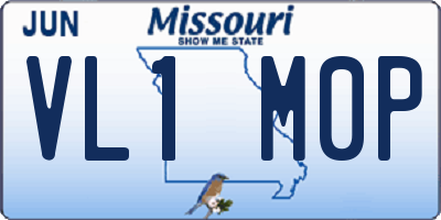 MO license plate VL1M0P