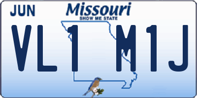 MO license plate VL1M1J