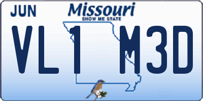 MO license plate VL1M3D