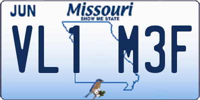 MO license plate VL1M3F