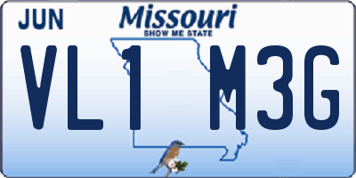 MO license plate VL1M3G