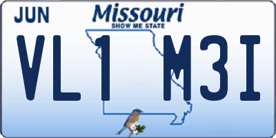MO license plate VL1M3I
