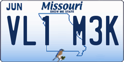 MO license plate VL1M3K