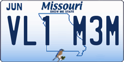 MO license plate VL1M3M