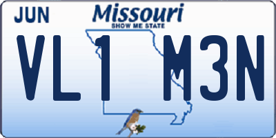 MO license plate VL1M3N