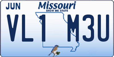 MO license plate VL1M3U