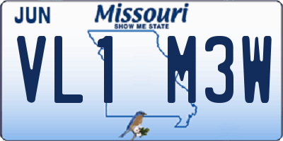 MO license plate VL1M3W