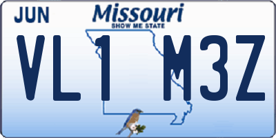 MO license plate VL1M3Z