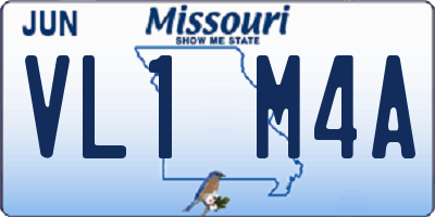 MO license plate VL1M4A