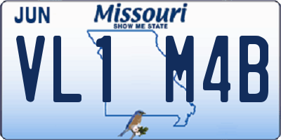 MO license plate VL1M4B