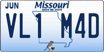MO license plate VL1M4D