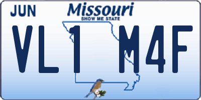 MO license plate VL1M4F