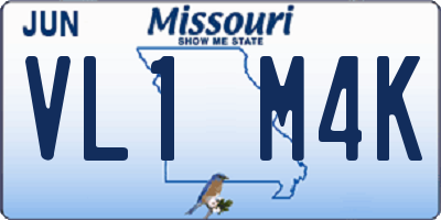 MO license plate VL1M4K