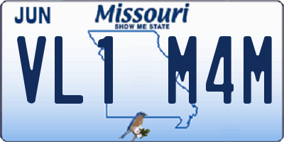 MO license plate VL1M4M