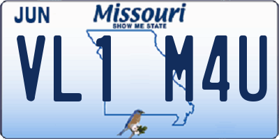 MO license plate VL1M4U