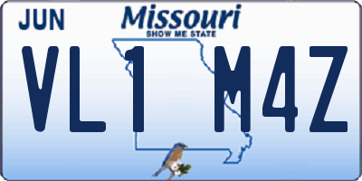MO license plate VL1M4Z