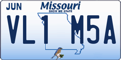 MO license plate VL1M5A