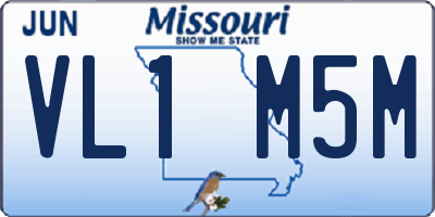 MO license plate VL1M5M