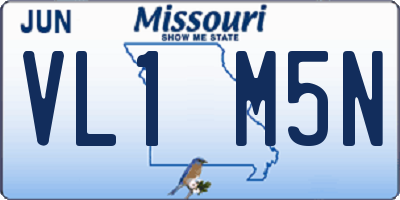 MO license plate VL1M5N