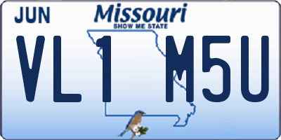 MO license plate VL1M5U