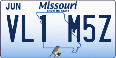 MO license plate VL1M5Z