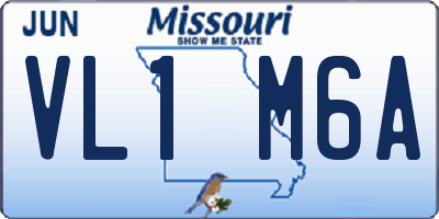 MO license plate VL1M6A