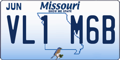 MO license plate VL1M6B