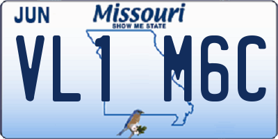 MO license plate VL1M6C