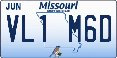 MO license plate VL1M6D