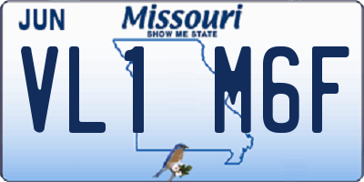 MO license plate VL1M6F