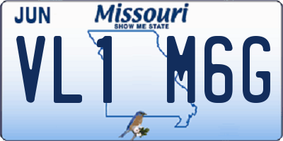 MO license plate VL1M6G