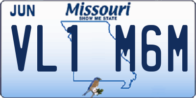MO license plate VL1M6M